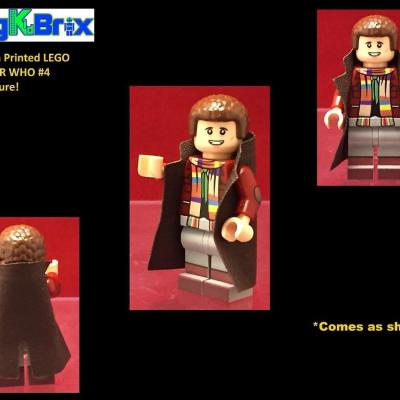 NEW Custom Printed TOM BAKER Lego Minifigure Genuine Lego 4th Doctor 