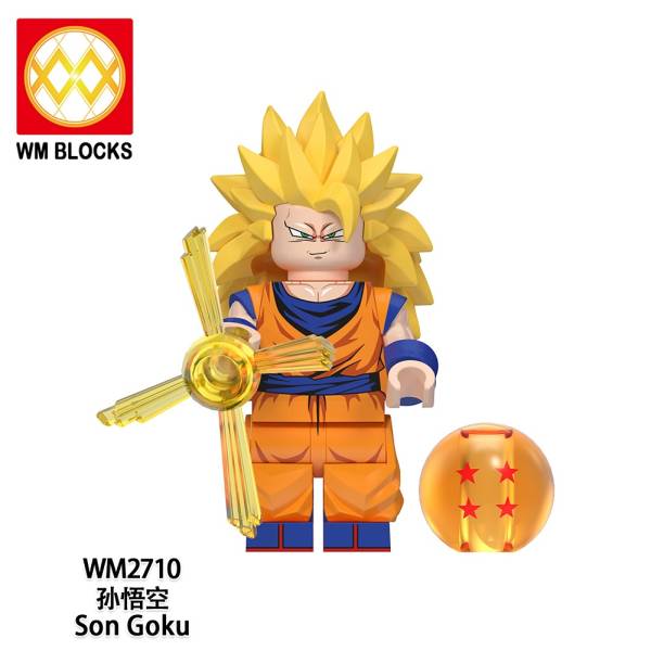 HeroBloks - Goku (Super Saiyan 3) - World Minifigures - WM2710 HeroBloks - Goku (Super Saiyan 3) - World Minifigures - WM2710