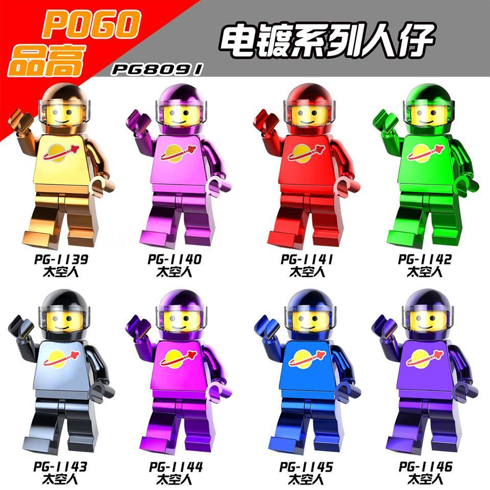 HeroBloks - Green Spaceman (chrome) - Pogo - PG-1142